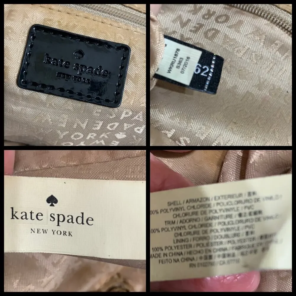 KATE SPADE HARMONY Metro Black Vinyl Perforated Heart Pattern Tote